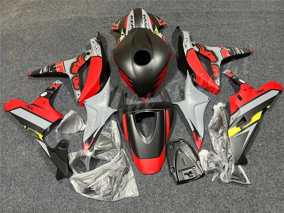 Kit de carenado para Honda CBR600RR 2007-2008 rojo negro gris carrocería de inyección ABS Foto 3 de 4
