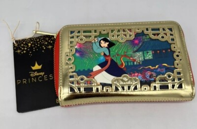 Loungefly Disney Mulan Red Gold Zip Around Wallet Special Edition  Princess