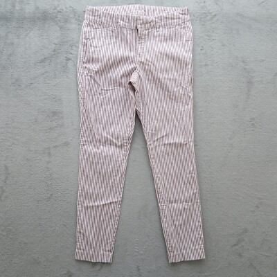 Old Navy Pixie Pants Women's 4 Mid-Rise Flat Front Skinny 28x26.5 Striped