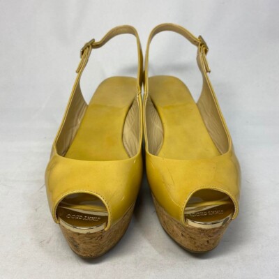JIMMY CHOO Open Toe Wedge Sole Sandals Mules Pumps Shoes Women