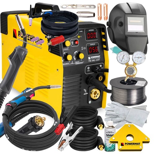 5in1 MIG / MAG / FCAW / MMA / TIG Schweissgerät 220A Inverter Elektroden / Satz