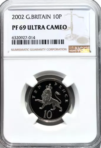 2002 10p Ten Pence NGC Proof PF69 Great Britain