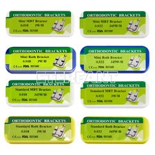 50xETERFANT Dental Ortho Bracket Brace Mini Standard MBT/ROTH 022/018 3/345Hooks