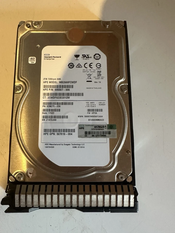 HP 3TB 7.2K 3.5" SAS 6G 652766-B21 653959-001 698695-002 Hard Drive GEN8 GEN9 - Image 2 of 3