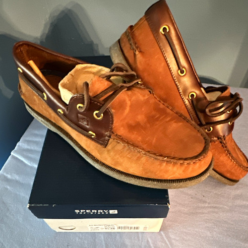 Sperry Men's Brown Leather Boat Shoe, Size 9.5 XW (UK 8.5 / EU 42.5)