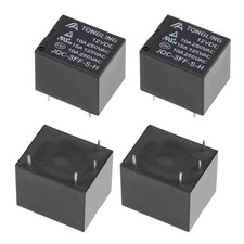JQC-3FF-S-H DC 12V Coil SPST 4 Pin PCB Electromagnetic Power Relay Black,20Pcs