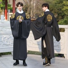 Hanfu Robe Long Swordsman Cosplay Chinese Scholar Costume Halloween Performance
