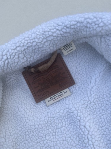 Levi’s Premium Sherpa Lined Brown Green Patterned Chore Trucker Jacket - XS - Picture 11 of 20