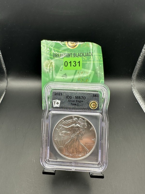 United States Mint 2021 Silver Eagle Type 1 ICG MS70 1 oz .999 Breakmint