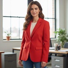 Pendleton Wool Blazer womens 12 Red Preppy Capsule Business Casual
