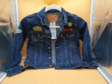 Levi Strauss Kids Size 6 Denim Jean Jacket With Patches