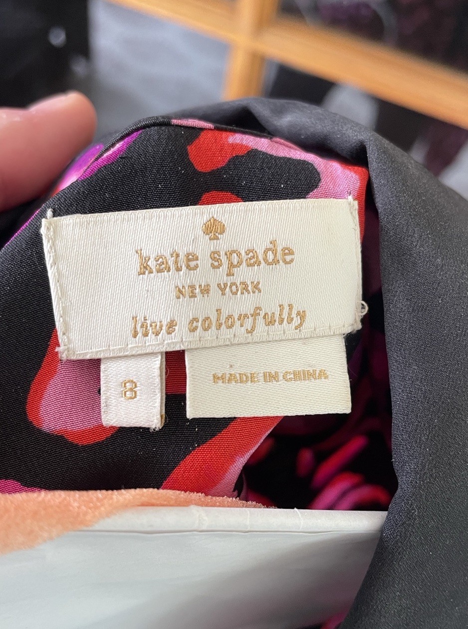 Kate Spade Patterned 100% Silk Button Up Blouse S… - image 3