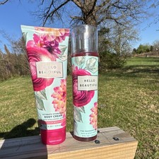 Bath Body Works Hello Beautiful Hydrating Body Cream Fragrance Mist Set 8 oz