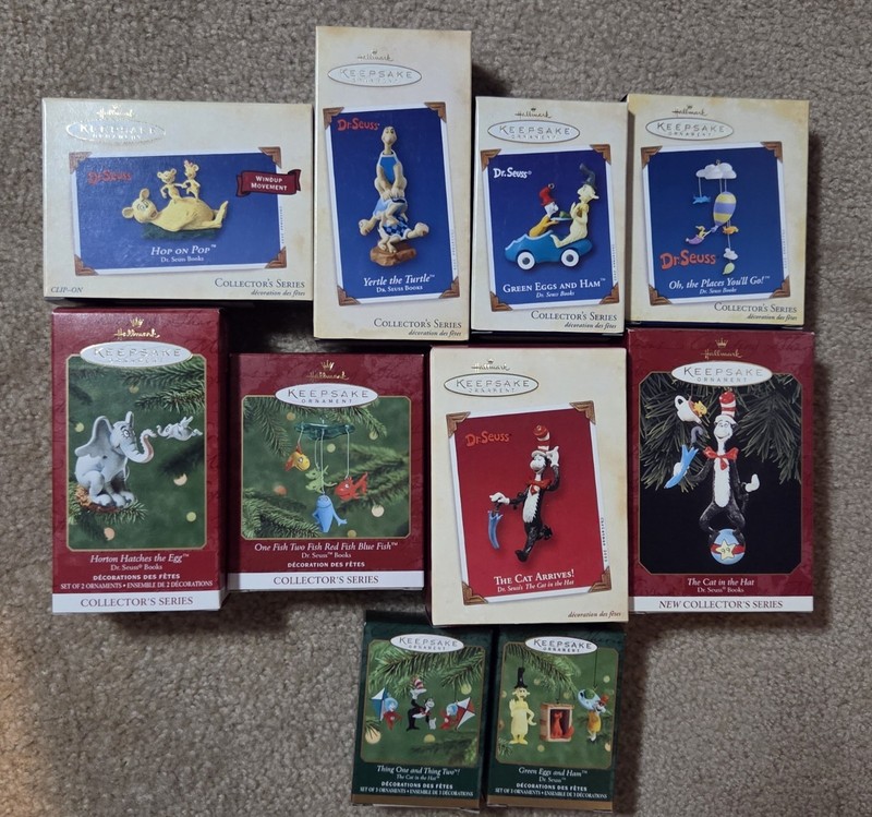 Dr Suess Cat in the Hat Hallmark Keepsake Collection Set of 10 NEW In Box
