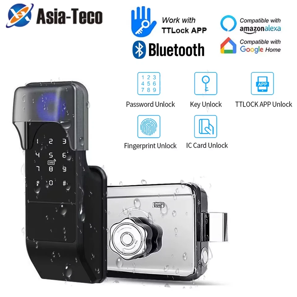 Impermeabile Ttlock Impronte Digitali Smart Door Lock Cancello Esterno Bluetooth - Immagine 2 di 4