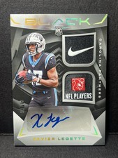 Xavier Legette Auto Patch Rookie Nike NFL Players 2024 Panini Black /10 Panthers
