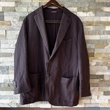 Lbm 1911 Lubiam Wool Blazer Sport Coat Unstructured Limited Edition 56R Burgundy
