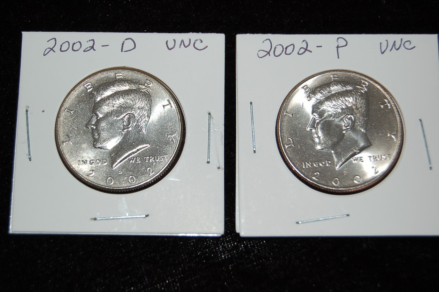 2002 Kennedy Half Dollar P & D BU direct from Mint Sewn Bag - Free ...