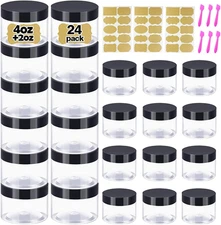 24-Pack 4oz Body Butter Jars & 2oz Containers for Craft, Scrub, Cream Storage
