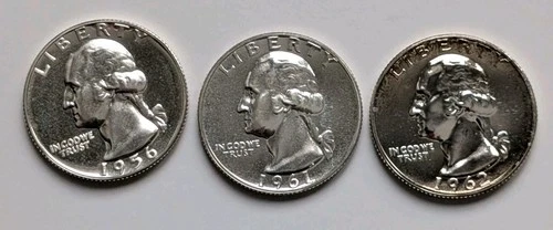 Silver Proof Quarter Lot (x3) Flashy Proofs Str Bid Below Melt Value!!!