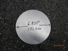 undersize 1/4"  (6mm) Alum Disc x 6.83" 173.6mm Dia., 6061 Aluminum. round plate