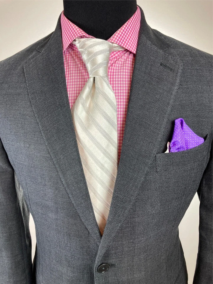 Chaqueta deportiva Ermenegildo ZEGNA crossover lino/seda 42 R e52 Foto 2 de 4