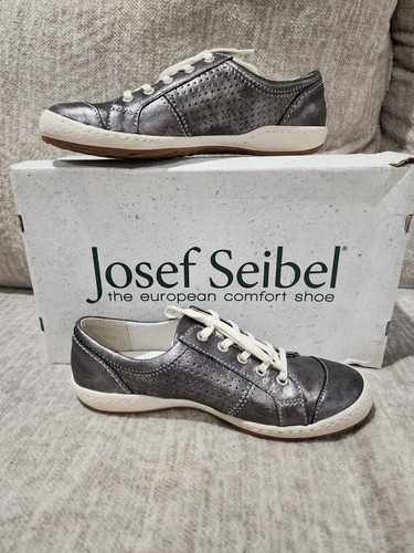 Josef Seibel Women’s EU 36 US 5/5.5 Caspian Pewter Metallic Sneakers Shoes NEW - Picture 5 of 7
