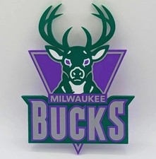 Milwaukee Bucks Logo 3D Printed Sign Vintage Retro 1993-2006 l Wall Decor NEW