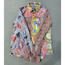 Rara camicia Desigual Happy patchwork bottoni uomo MED stampa paisley floreale usata in ottime condizioni