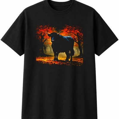 Gürtel Galloway im Herbst Herren Damen T-Shirt Bauernhof Tier Weihnachten Unisex Geschenk