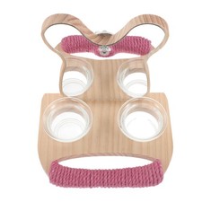 Bird Mirror Parrot Play Stand Cage Food Holder Feeding Bowl Perch