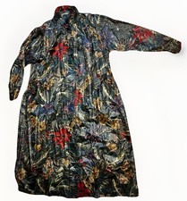 Vintage Long Trench Sanyo House Designs 90s Floral Rain Coat Jacket Flowers