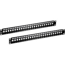 24-Port Blank Keystone 1U Patch Panels, TC-KP24/2, 1U 19" Metal Rackmount Hou...