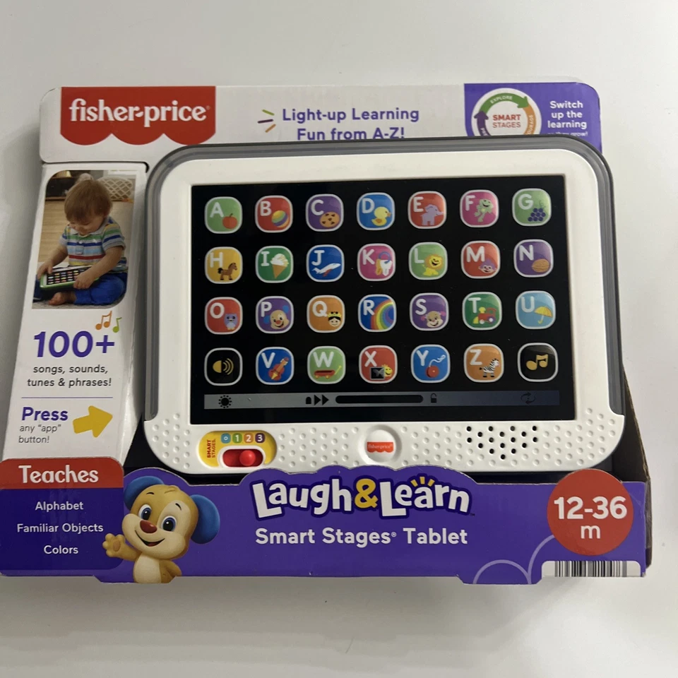 Tableta Fisher Price Laugh & Learn Smart Stages Gris 12-36 Meses Nueva Foto 2 de 4