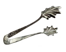 S. Kirk & Son Sterling Silver Tongs – Floral Repoussé Pattern