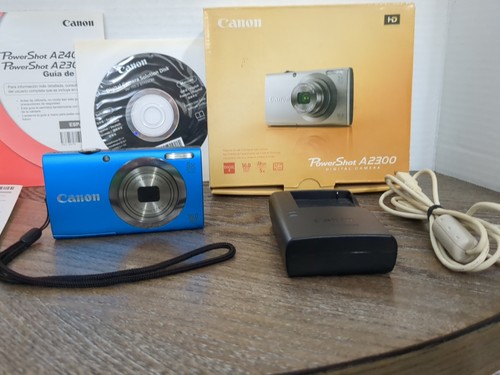 Canon PowerShot A2300 HD 16.0mp Digital Camera 5x Zoom Blue With Charger - Picture 3 of 17
