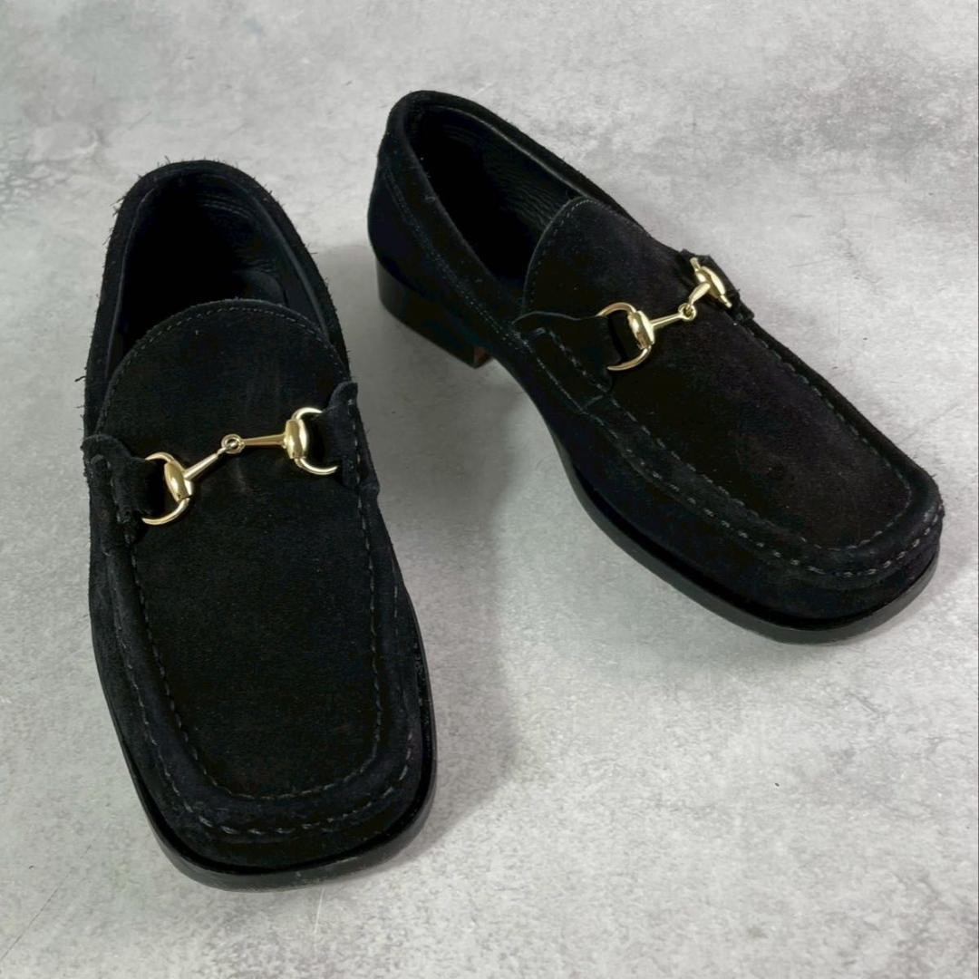 GUCCI Women's Loafers Horsebit Suede Black EU34.5/US4.5 120224c thumbnail 22