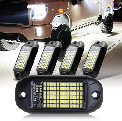 4Pods Pure White 72 Leds SMD Chips 72w High Power Rock Pure white rock lights