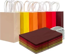 qiqee 30PCS Small Gift Bag with 1 Count (Pack of 30), RedYellow Series 