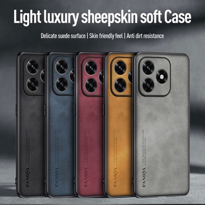 For Honor X5c, Shockproof Phone Case Retro Leather Matte Soft TPU Cover
