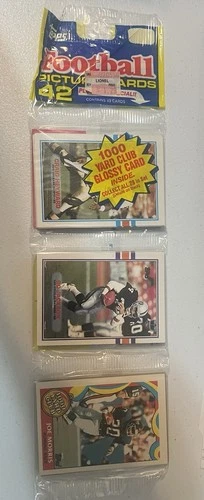 1989 Topps Football Rack Pack With Bo Jackson On Top