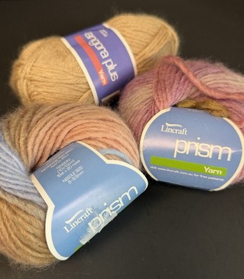 Lincraft PRISM & ANGORA PLUS 3 Skein Wool Soybean / Bamboo Wool Angora Lot