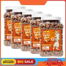 5 Pack Purina Friskies Party Mix Original Crunch, Cat Treats, Chicken, 20 oz