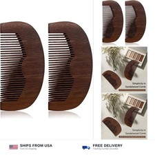 Beard  Mustache Wood Comb - Ideal for Oils and Balms, Anti-Static for All Be...