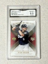 2007 Upperdeck NL Rookie Of The Year Ryan Braun # ROY-NL - GMA 8.5- Brewers