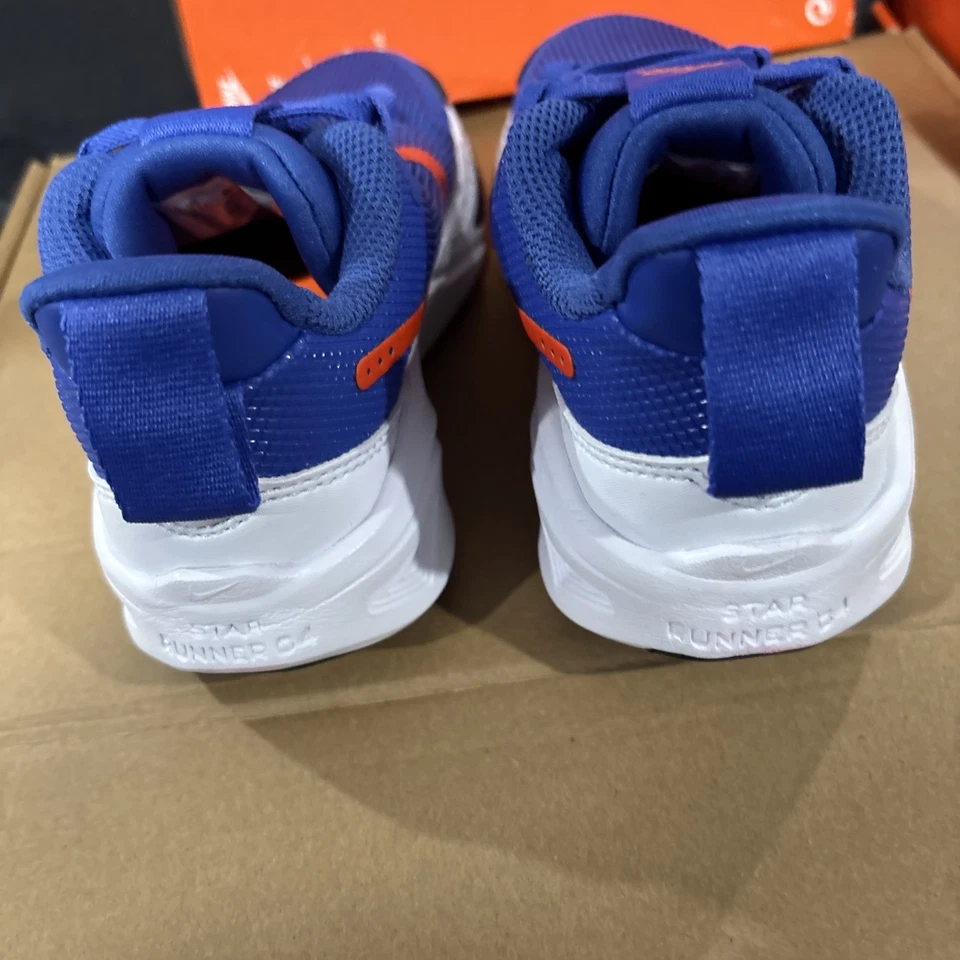 NIKE STAR RUNNER 4 PS ASTRONOMY BLUE ORANGE ATHLETIC KIDS BOYS SNEAKERS Size 11 - Image 4 of 4