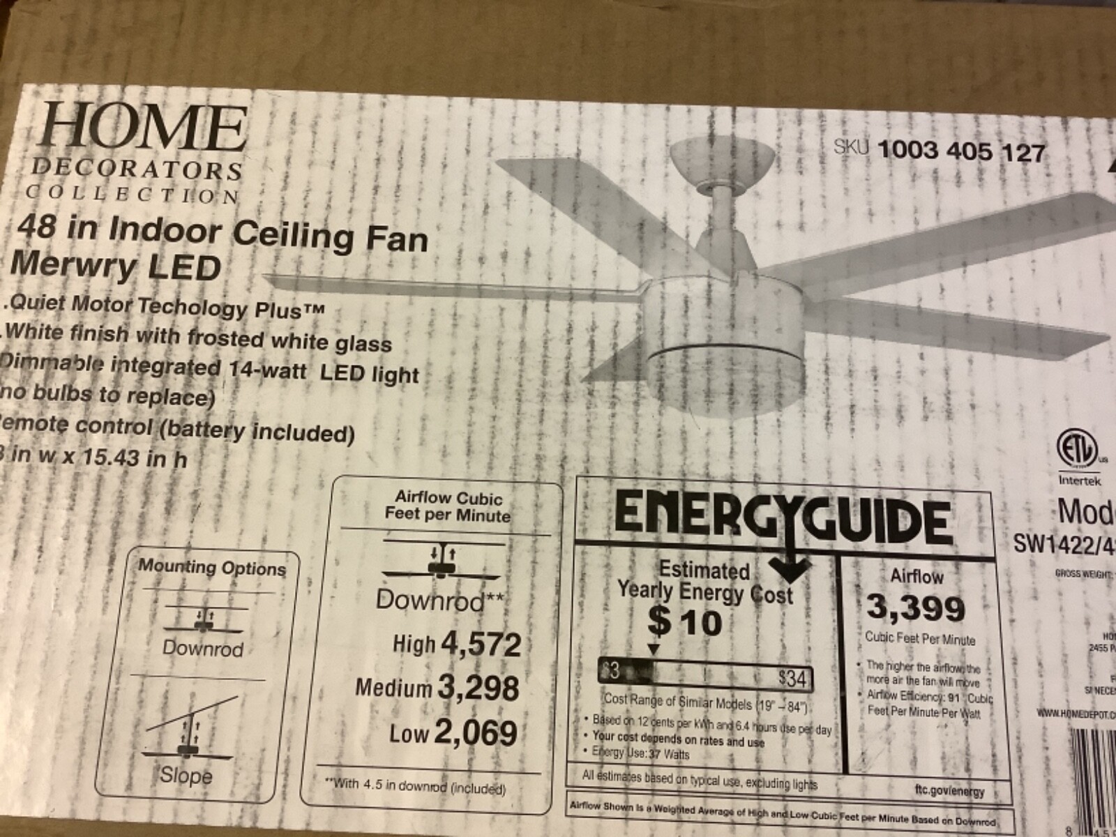Home Decorators Collection Merwry 48 in. Integrated LED Indoor White