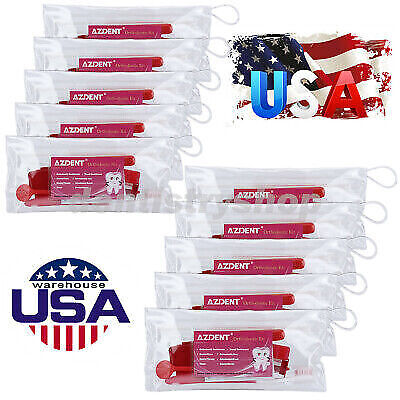 10X USPS Dental Ortho Toothbrush Set Interdental Brush Floss Mirror Travel Kits