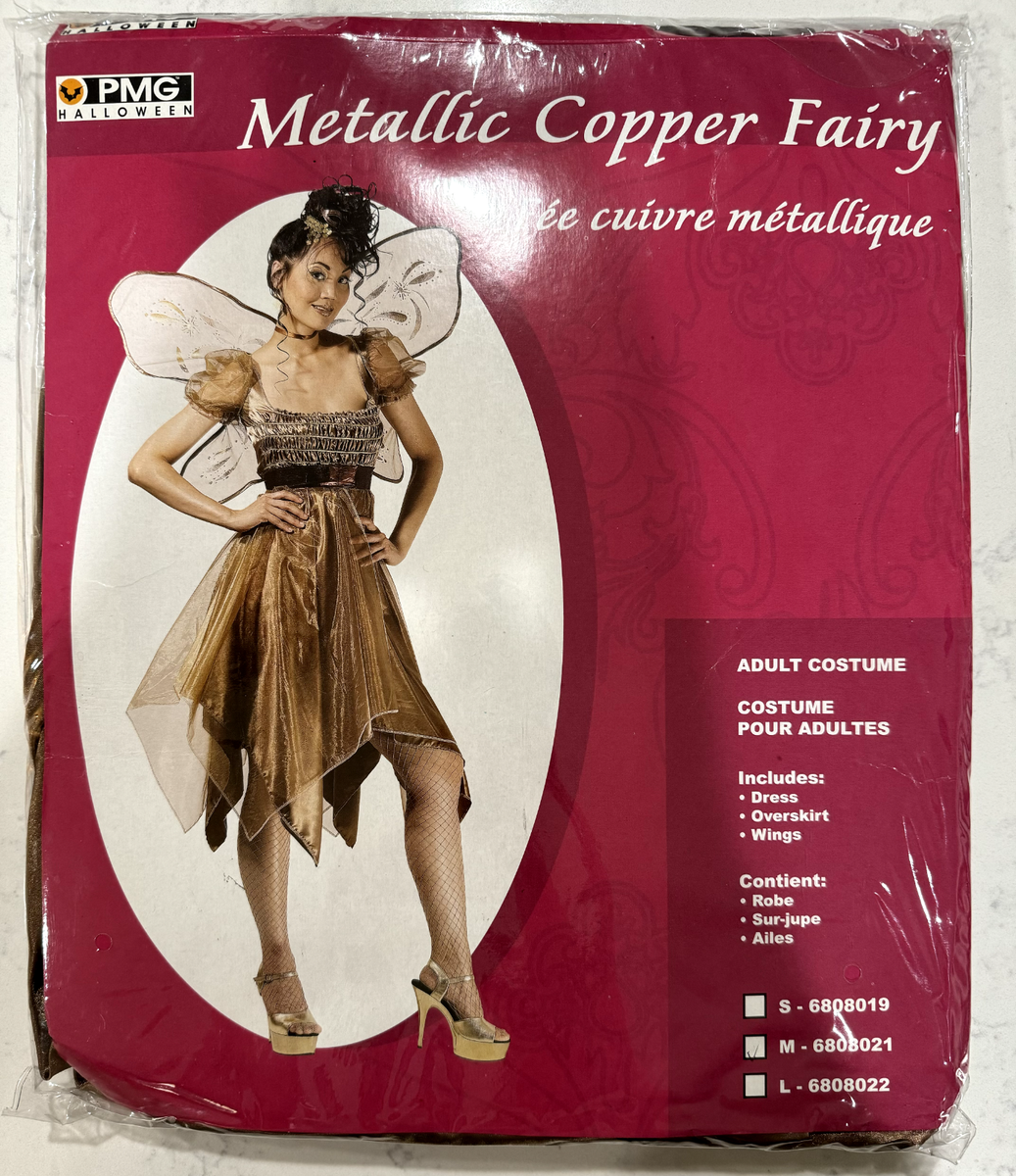 Women's Fairy Costume WITH Wings (Metallic Copper Fairy), Size M, BRAND NEW Women's Fairy Costume WITH Wings (Metallic Copper Fairy), Size M, BRAND NEW
