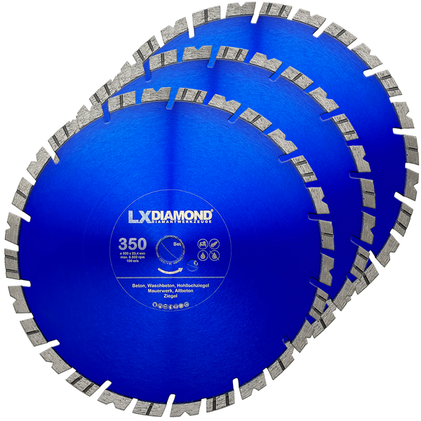 Lxdiamond 3X Diamant-Trennscheibe 350Mm X 25,4Mm Granitborde Beton Ziegel Stein-image